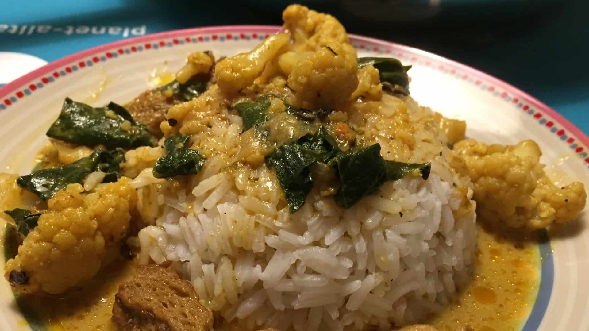 Rezept Blumenkohl-Mangold-Curry indische Art (vegan)