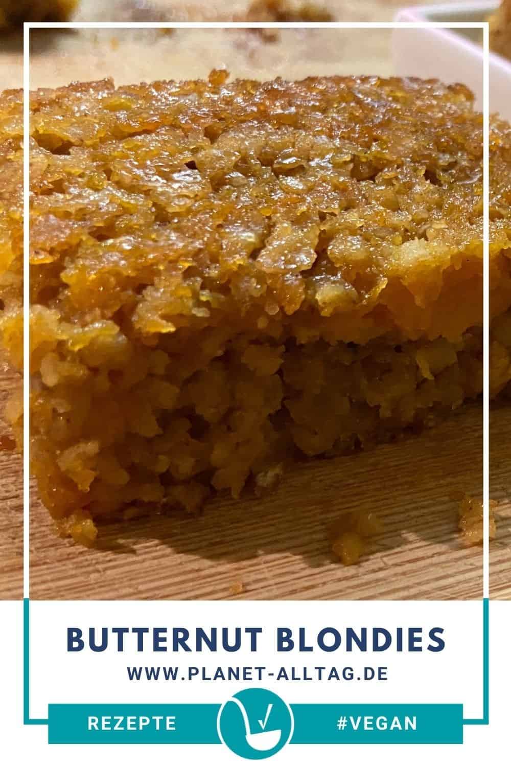 Rezept Butternut Blondies Fudge vegan mit Kürbis und weißer Schokolade